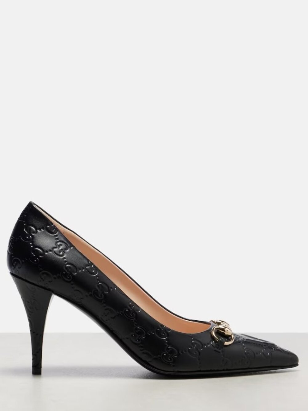 Gucci Erin GG Guccissima Horsebit Bit Pointed Toe Leather Pumps Heels Shoe